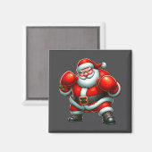 サンタクロースボクシング選手ボクサーメリークリスマスXm マグネット (正面/裏面)