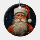 サンタクロースポートレートビンセントヴァンゴッホスタイル セラミックオーナメント (裏面)