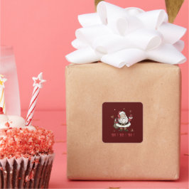 サンタクロースマルーンスクエアステッカー スクエアシール