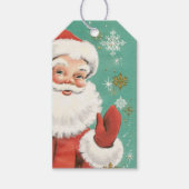 サンタクロースミッドセンチュリーアクア&スノー ギフトタグ (正面)