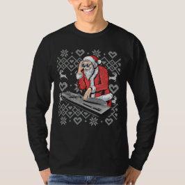 サンタクロースミュージックDJブリークリスマスタッキークリスマス Tシャツ