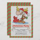 サンタクロースムースカートゥーンイラストレーション 招待状 (正面/裏面)