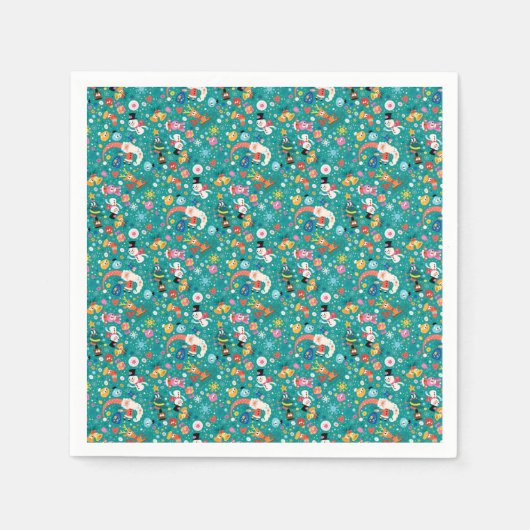 サンタクロースメリーと友人のパターン スタンダードカクテルナプキン (正面)