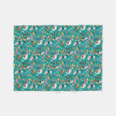 サンタクロースメリーと友人のパターン フリースブランケット (正面(横))