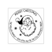 サンタクロースメリークリスマスファミリー差出人住所 ラバースタンプ (インプリント)