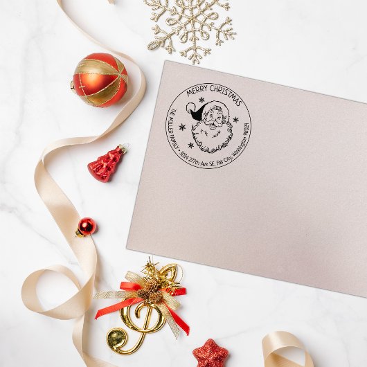 サンタクロースメリークリスマスファミリー差出人住所 ラバースタンプ