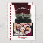 サンタクロースメリークリスマスホリデーフォトカード 招待状 (正面/裏面)