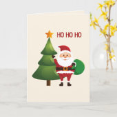 サンタクロースメリークリスマスホリデー カード (黄色い花)