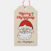 サンタクロースメリークリスマスレトロ ギフトタグ (正面)