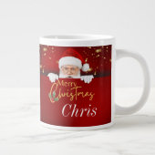 サンタクロースメリークリスマス名前をカスタムする両面 ジャンボコーヒーマグカップ (右)