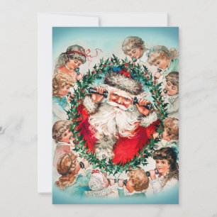 サンタクロースメリークリスマス&ハッピーニューイヤー 招待状