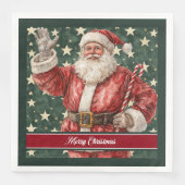 サンタクロースモダンウォーターカラーホリデーナプキンズ (正面)
