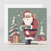 サンタクロースモダンクリスマスカード シーズンカード (正面/裏面)