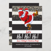 サンタクロースモダンクリスマスパーティの招待状 招待状 (正面/裏面)