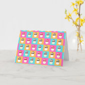 サンタクロースモダンネオン数々のカラー写真コラージュ カード (黄色い花)