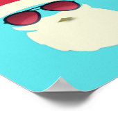 サンタクロースモダンネオン数々のカラー写真コラージュ ポスター (角)