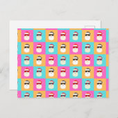 サンタクロースモダンネオン数々のカラー写真コラージュ ポストカード (正面/裏面)