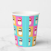 サンタクロースモダンネオン数々のカラー写真コラージュ 紙コップ (右)