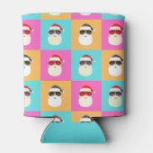 サンタクロースモダンネオン数々のカラー写真コラージュ 缶クーラー (裏面)