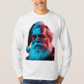 サンタクロースモダンメンズスウェットシャツ Tシャツ