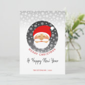 サンタクロースモダンレッドクリスマス シーズンカード (スタンド正面)