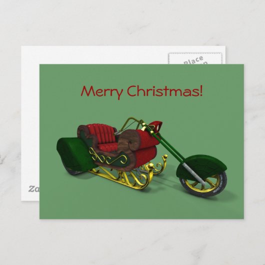 サンタクロースモータートライクそり シーズンポストカード (正面/裏面)