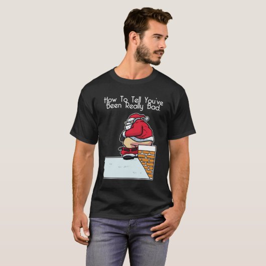 サンタクロースユーモアのあるバダス醜いクリスマスプレミアム Tシャツ (正面フル)