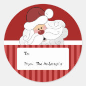 サンタクロースラウンドホリデークリスマスラベルシール ラウンドシール (正面)