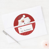サンタクロースラウンドホリデークリスマスラベルシール ラウンドシール (封筒)