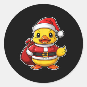 サンタクロースラバーダッククリスマスクリスマスパジャマ ラウンドシール