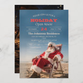 サンタクロースリラックスズのビーチ椅子 招待状 (正面/裏面)