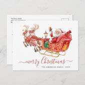 サンタクロースリークリスマスグリーティングホリデー ポストカード (正面/裏面)