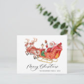 サンタクロースリークリスマスグリーティングホリデー ポストカード (スタンド正面)