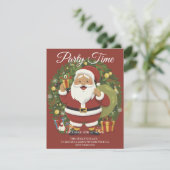サンタクロースリースクリスマスパーティの招待状 招待状 (スタンド正面)