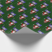 サンタクロースルイジアナ州旗 ラッピングペーパー (角)