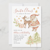 サンタクロースルドルフキッズホリデーバースデーパーティー 招待状 (正面)