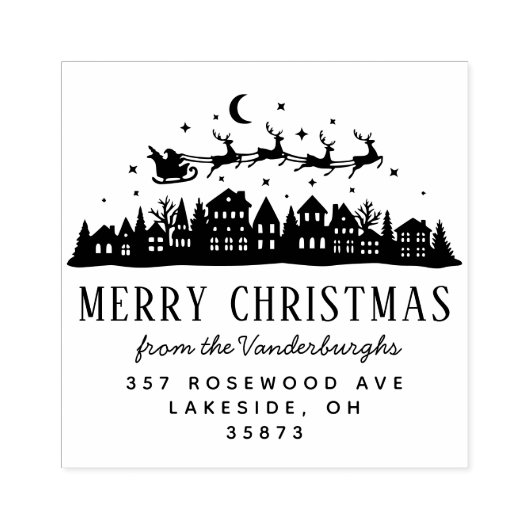 サンタクロースレイトインデアカスタム差出人住所 ラバースタンプ (インプリント)