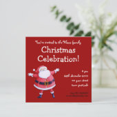 サンタクロースレッドクリスマスパーティの招待状 招待状 (スタンド正面)