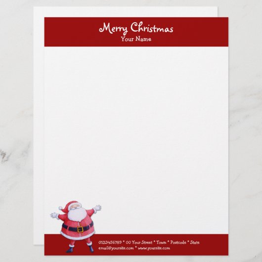 サンタクロースレッドクリスマスレターヘッド レターヘッド (正面/裏面)