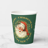 サンタクロースレトロリースホリデイ 紙コップ (正面)