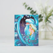 サンタクロースロシアのヴィンテージファンタジー新年 ポストカード (スタンド正面)