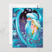 サンタクロースロシアのヴィンテージファンタジー新年 ポストカード (正面/裏面)