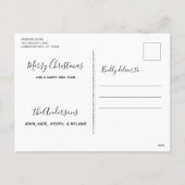 サンタクロースワンピーブラックラブラドールクリスマス シーズンポストカード (裏面)