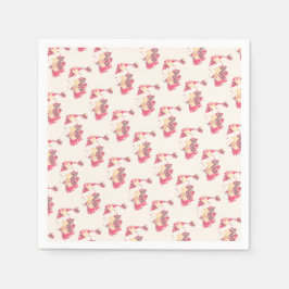 サンタクロースワードクラウドホータイポグラフィレッドホワイト スタンダードカクテルナプキン