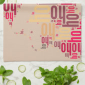 サンタクロースワードクラウドホーホホホ キッチンタオル (折り畳み)