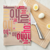 サンタクロースワードクラウドホーホホホ キッチンタオル (四つ折り)