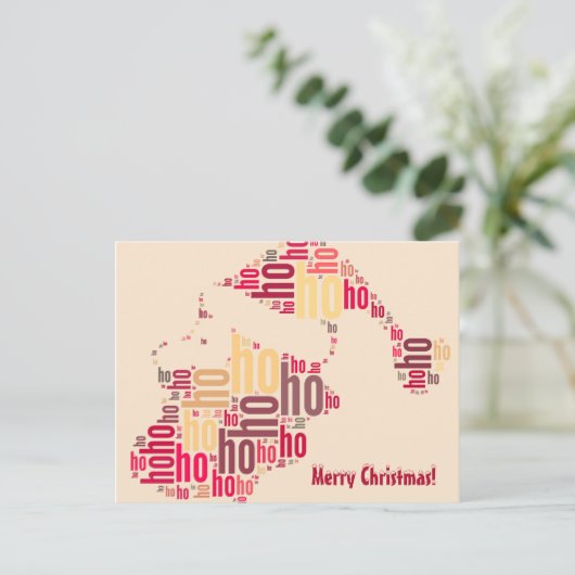 サンタクロースワードクラウドホーホホホ シーズンポストカード (スタンド正面)