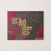 サンタクロースワードクラウドホーホホホ ジグソーパズル (横)