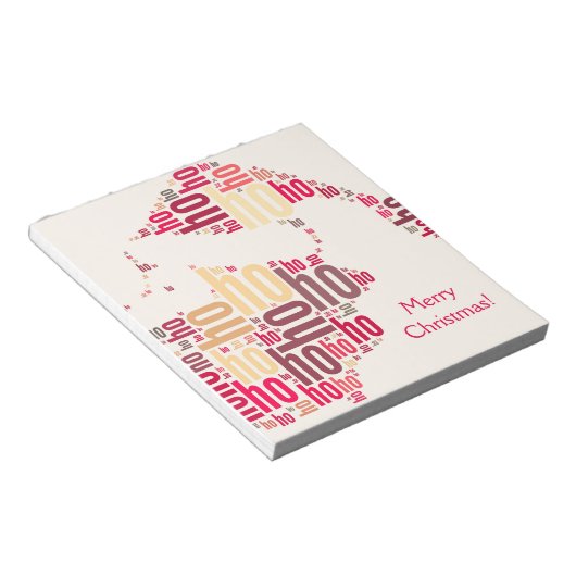 サンタクロースワードクラウドホーホホホ ノートパッド (アングル)