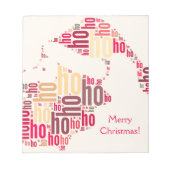 サンタクロースワードクラウドホーホホホ ノートパッド (正面)